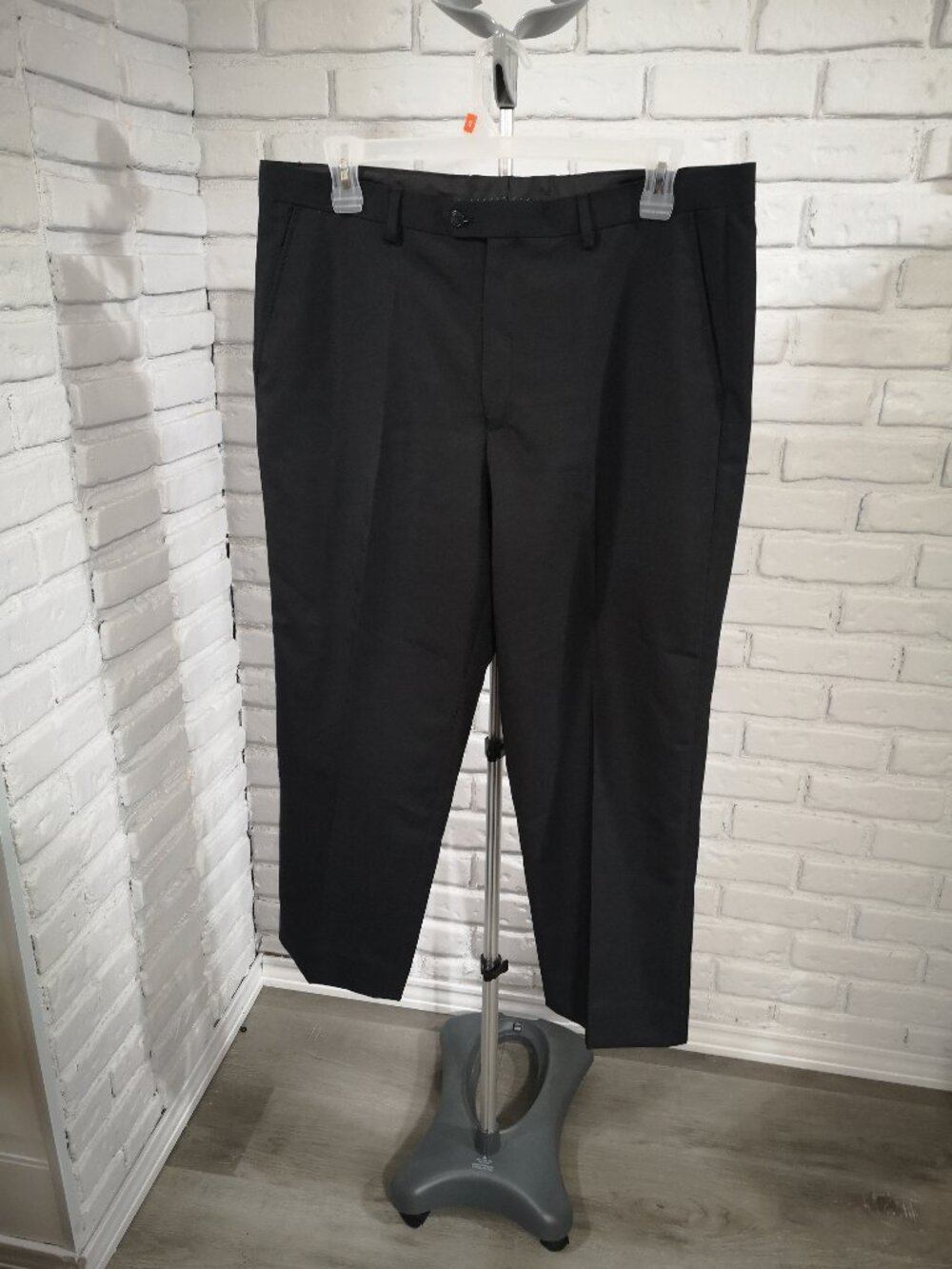 INC International Co. Men's Size 40 Black Natural Stretch Flat Front Dress Pants